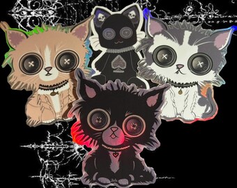Pegatinas de botones con forma de gatito