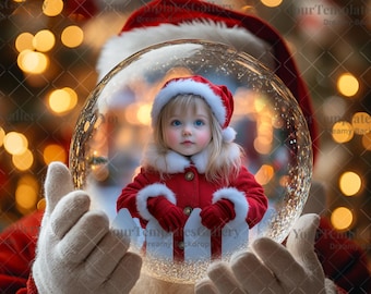 Magical Santa Snow Globe Backdrop | Christmas Photo Composite