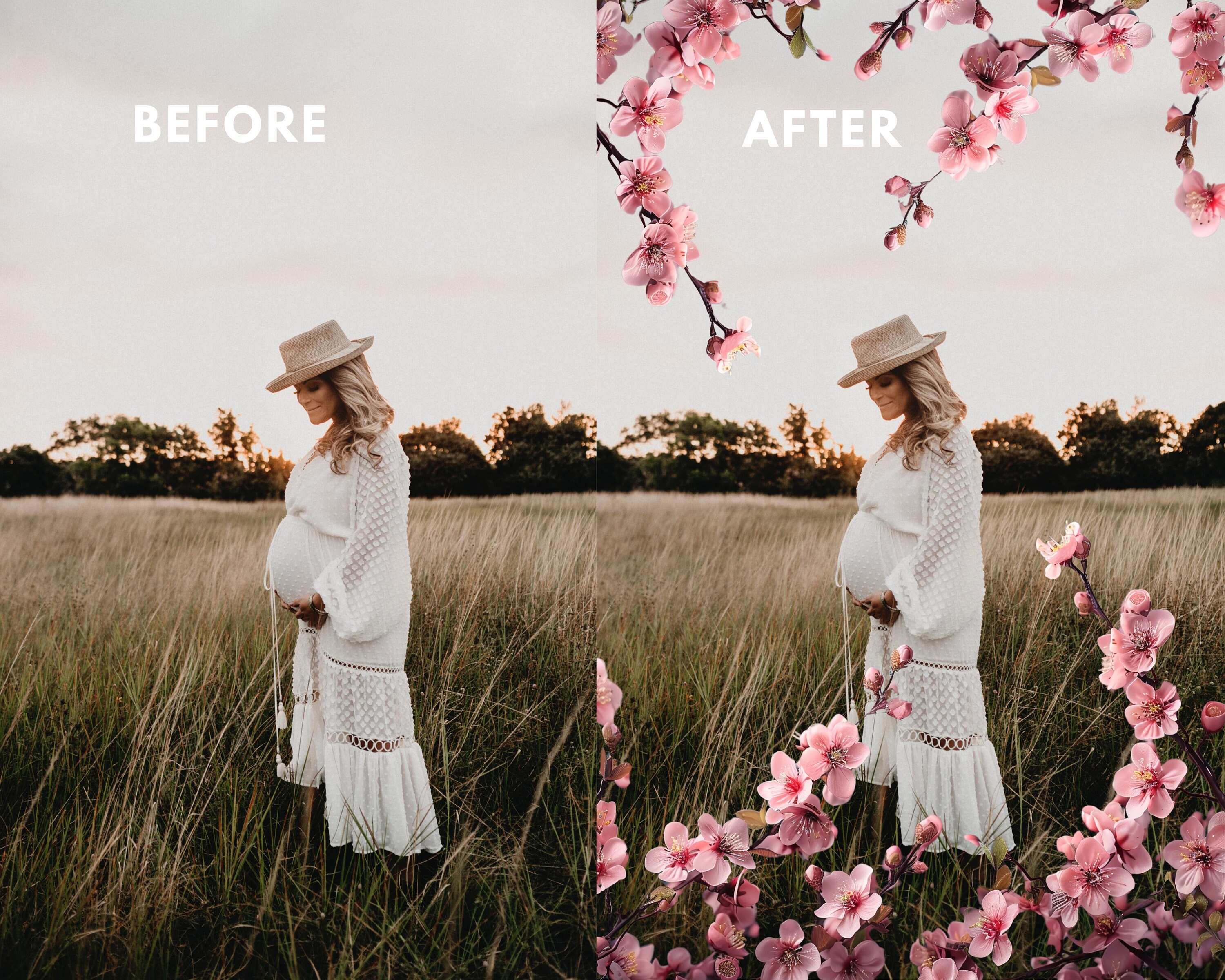 13 Flower Digital Overlays, Overlay Photoshop Composite, Spring Photo ...