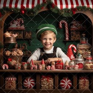 Christmas Candy Store portrait digital background, Christmas Digital Backdrop, Christmas Photography Background, Holiday Digital, Xmas,