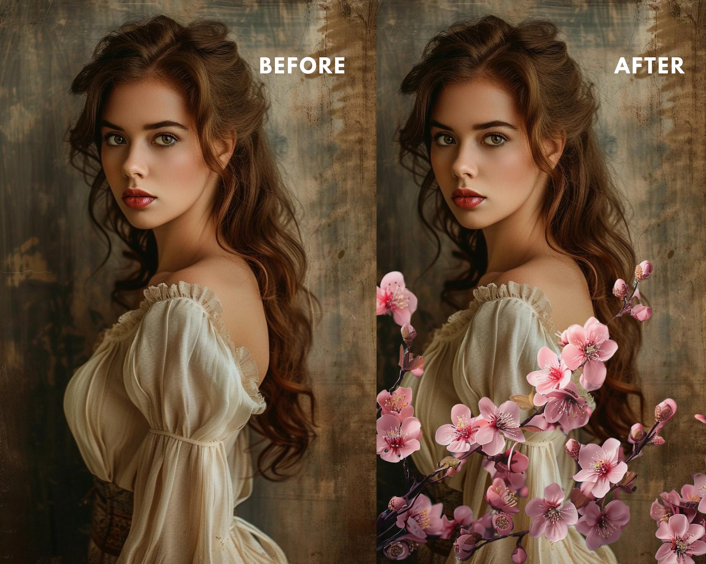 13 Flower Digital Overlays, Overlay Photoshop Composite, Spring Photo ...