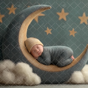 Moon Newborn Digital Backdrop, Face Insert Baby Background, Add Face Photography Composite, Sweet DreamsPhotoshop, Girl & Boy Faceless