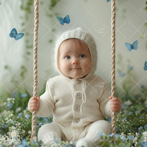Swing Face Insert Newborn, PNG Newborn Photography, Soft white Flowers, Spring Floral Composite, Prop Backdrop, Digital Photo Background