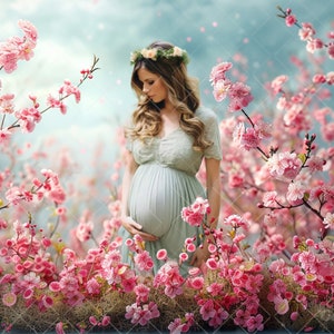 Spring Floral Field Nature, Creative Composite, Garden Digital background, Digital Backdrop Photography, Portrait Photoshoot Overlay,