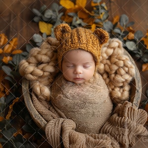 Newborn Digital Backdrop PNG Face Insert, Add Baby Face Digital Photo Prop Composite, Bowl Poppet Overlay, Background Composite Girl and Boy