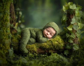Neugeborenen digitalen Hintergrund, Wald Gesicht Hintergrund einfügen, Baby Gesicht zusammengesetzt, Fotografie Studio Requisite, Instant PNG Download