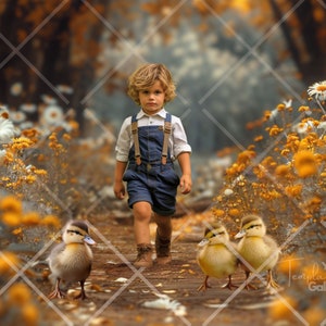 Spring Ducklings Digital Backdrop, Wild Yellow Flowers, Spring Digital Background, Nature Background Photo, Flower Garden Path, Blooms,