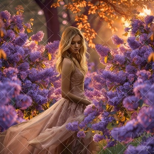 Lilac flower Photo Overlays, Blooming Branch Backdround, Spring Blooms Meadow, Purple Flowers Outdoor Portrait, Lavender field Backdrop,