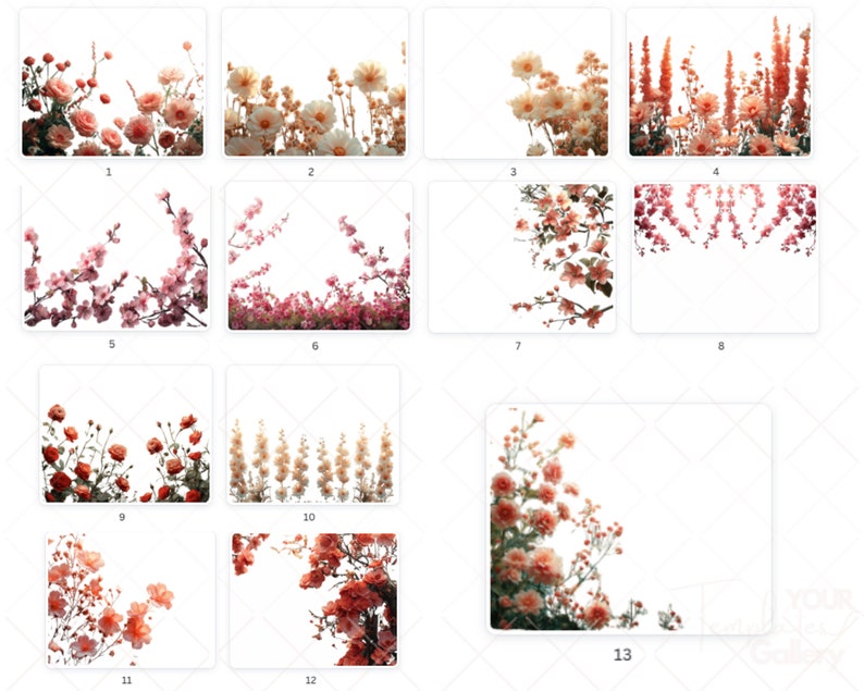13 Flower Digital Overlays, Overlay Photoshop Composite, Spring Photo ...
