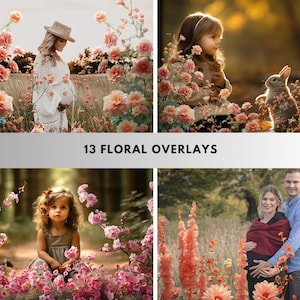 13 Flower Digital Overlays, Overlay Photoshop Composite, Spring Photo Overlays, Maternity Overlays,Digital Floral png,Summer overlay flowers