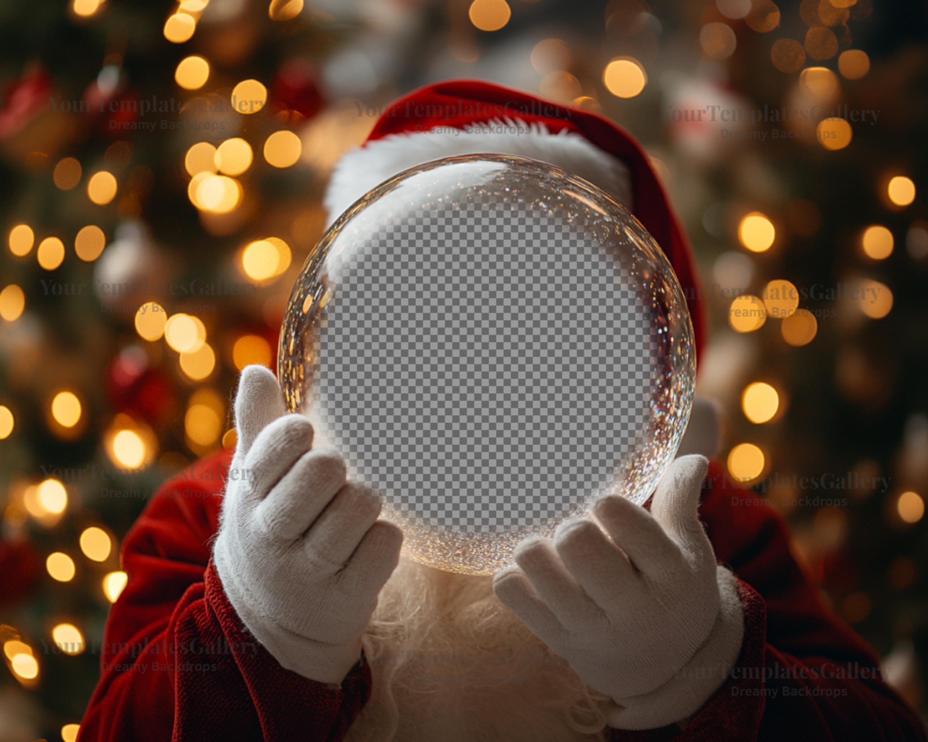 Magical Santa Snow Globe Digital Backdrop, Christmas Glass Ball Overlay,  Holiday Photo Composite for Kids, Pets \u0026 Family, PNG Download - Etsy, image size:3000x2400