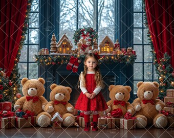 Mocsicka Weihnachts-Fotohintergrund – Retro Ziegelwand Mit Weihnachtsbaum, 220x150 Cm Vinyl – Für Baby- & Familienfotos
