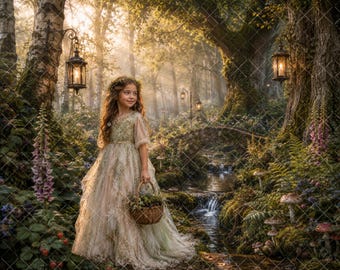 Enchanted Forest Backdrop | Woodland Fairytale Photography Background