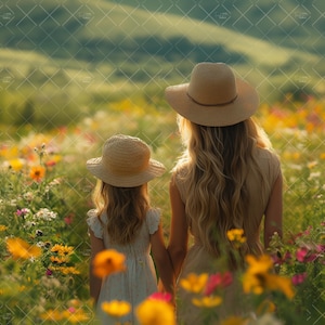 Maternity Outdoor Portrait, Digital Backdrop Photography, Spring Nature Background, Photography Composite, Wildflower Field Photoshop