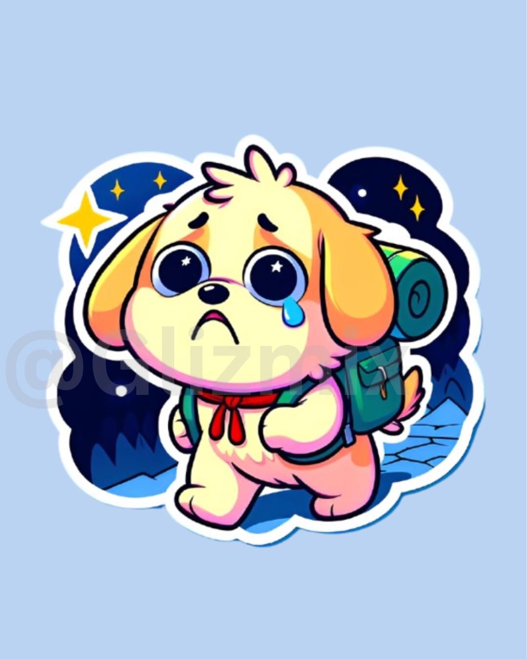Sad Puppy Adventure Sticker | Cute Cartoon Dog Digital Download ...