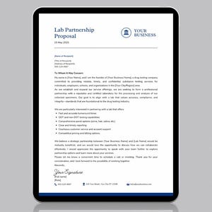 Lab Partnership Proposal Template: Editable Business Letter (Instant Download)
