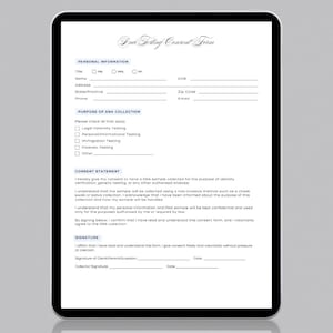 DNA Testing Consent Form | Canva Template | Instant Download | Client Authorization Form | Printable Legal Consent Document