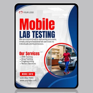 Mobile Lab Testing Services Flyer Template | Canva | Instant Download