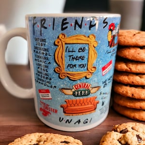 Friends mug, Rachel, Ross, Monica, Chandler, Phoebe, Joey mug, gift for her, gift for mum, gift for him, special gift, coffee, tea, latte