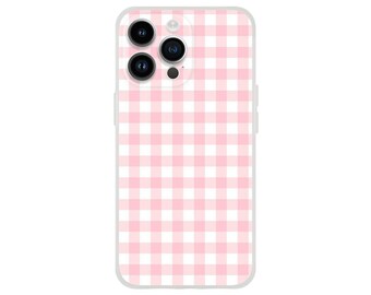 Gingham Dreams: Pink Cottagecore iPhone Case