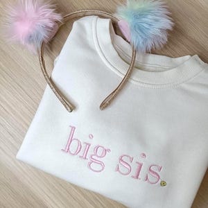 Embroidered Big Sister Sweatshirt, Baby Announcement Sweater, Big Sis Shirt, Sibling Announcement, New Sister Sweater, Big Sis Lil Sis Gift