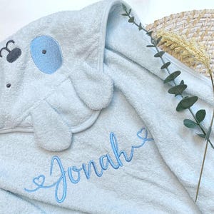 Toalla de bebé personalizada, toalla con capucha personalizada, nombre de niño bordado, batas de baño, regalo de bebé bordado personalizado, regalo para recién nacido