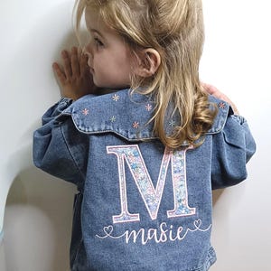 Custom Embroidered Denim Jacket for Babies & Toddlers, Personalized Jean Jacket, Kids Custom Clothing,  Customisable Kids Jacket, Baby Gift