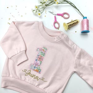 Personalized First Birthday Outfit, 1st Birthday Sweater, Embroidered Sweater Baby, Birthday Sweater Baby, Embroidered baby Gifts, Baby Girl
