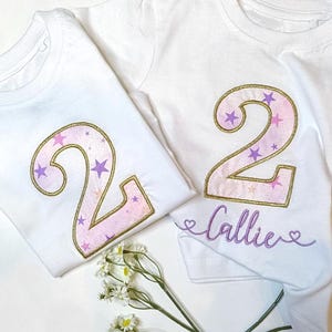 Personalised Birthday Tshirt, 1st Birthday Top, 2nd Birthday Tee, Custom Birthday Tshirt, Number Birthday Shirt, Toddler Girl Birthday Shirt