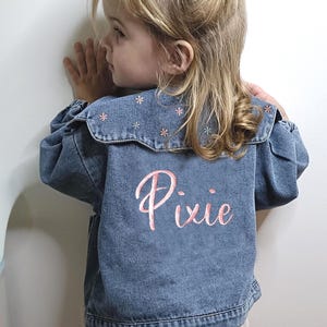 Personalised Denim Jacket, Custom Jean Jacket for Baby and Toddlers, Custom Kids Jacket, Personalised Girls Clothing, Embroidered Baby Gifts