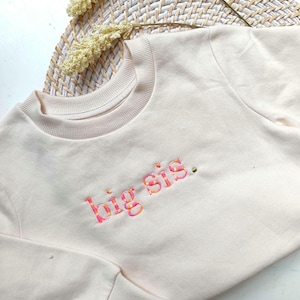 Embroidered Big Sister Sweater: Sibling Announcement, New Big Sis