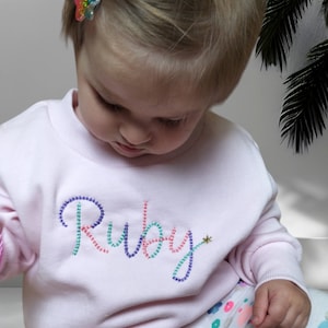 Personalised Embroidered Baby Sweatshirt, Custom Name Jumper, Toddler Sweater Name, Baby Name Sweater, Embroidered Baby Gift