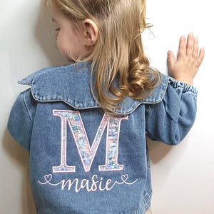 Personalised Denim Jacket, Custom Jean Jacket for Baby and Toddlers, Custom Kids Jacket, Personalised Girls Clothing, Embroidered Baby Gifts