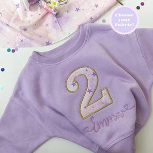 Personalised Birthday Jumper, 1st Birthday Top, 2nd Birthday Sweater, Embroidered Sweater Baby, Birthday Sweatshirt, Number Birthday Shirt