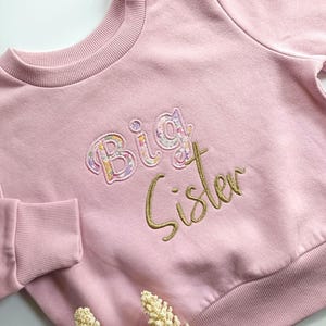 Embroidered Big Sister Sweater, Baby Announcement Sweater, Big Sis Top, Older Sibling Announcement, New Sister, Big Sister Little Sis Gift
