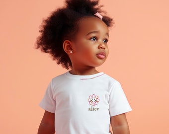Flower Girl Tshirt | Embroidered Kids Clothes, Personalised Baby Gift, Kids and Baby Clothing