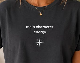 Main Character Energy Crop Tee | Minimalist Star Graphic Shirt | Trendy Boxy Tee