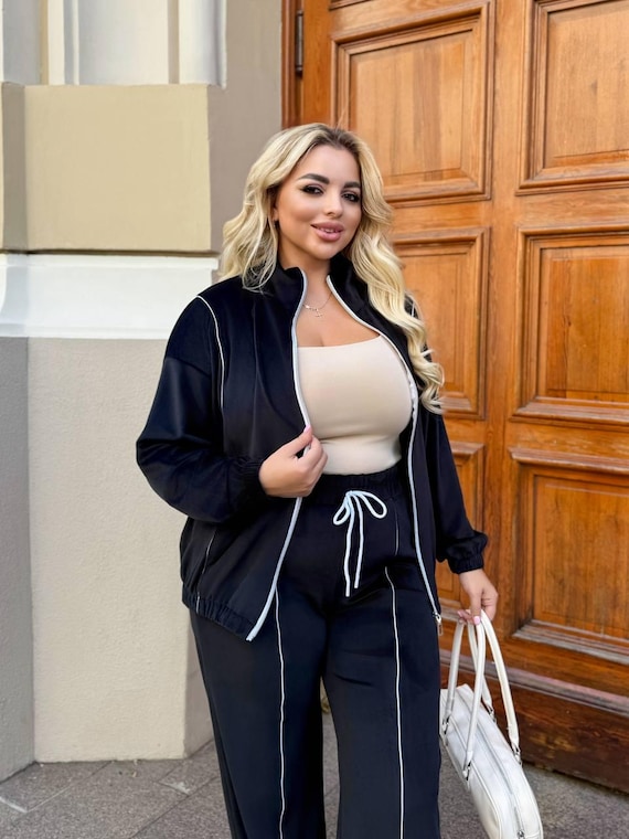 trendy plus size tracksuit set