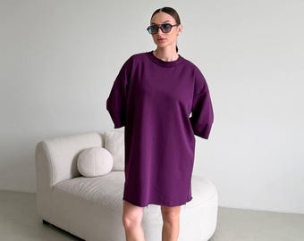 purple oversized t shirt dress COS Oversized T-Shirt Dress