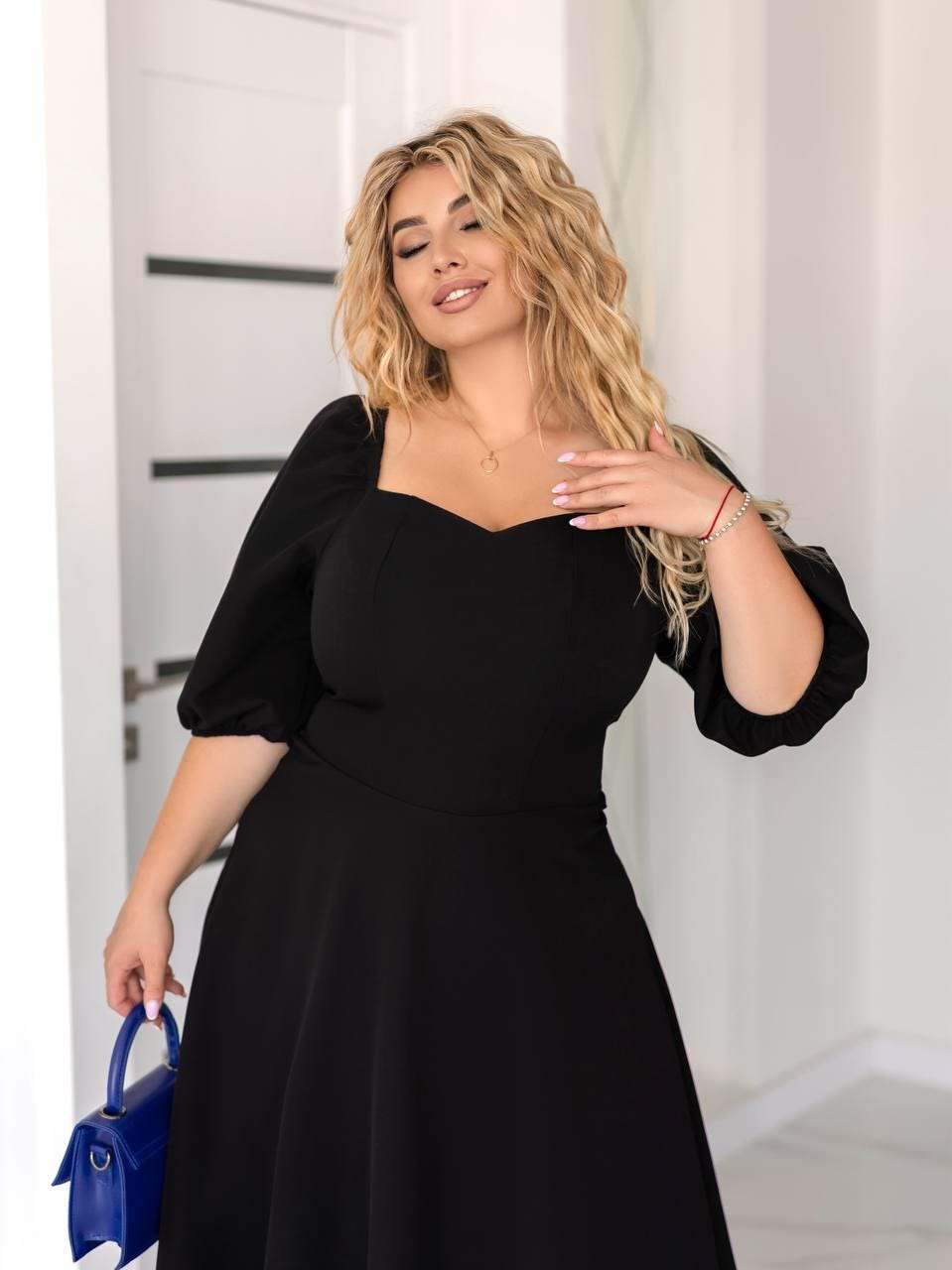 knee length dresses for ladies Marie Plus Size Gown Black main image 1