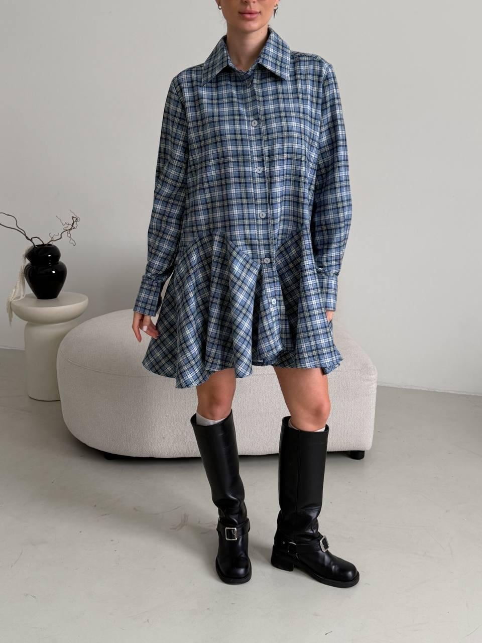 black plaid shirt dress Black Plaid Flannel Shirt Dress for Women