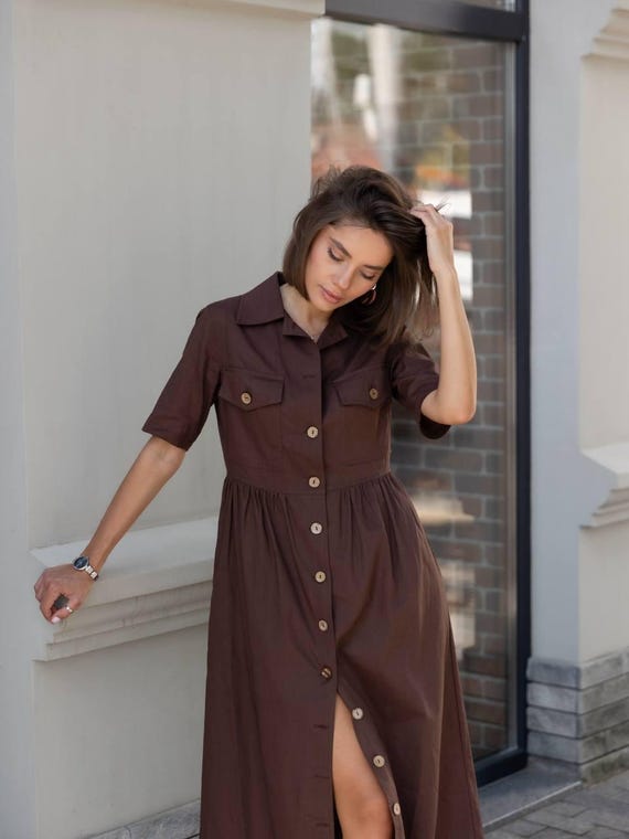 brown mother of the bride dresses plus size Plus Size Floor-Length Mother of the Bride A-Line Dress with V-Neck and  Half Sleeves – misshow.com