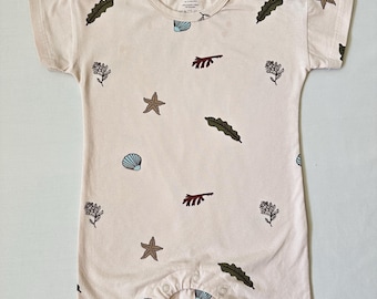 Celeste Organic Cotton Set/ Romper-Mint Blue