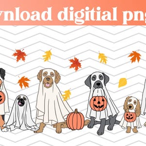 Cute Ghost Dogs PNG File, Dog Lover Halloween Design, Trendy Fall ...