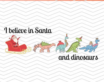 Credo in Babbo Natale e nei dinosauri PNG, file digitale di Babbo Natale di Natale, divertente amante dei dinosauri di Natale PNG, vibrazioni natalizie, renne di dinosauri