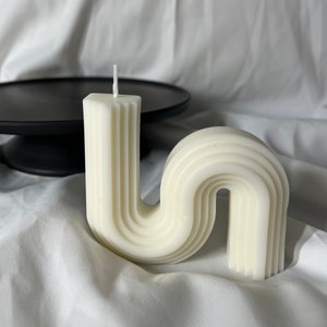 S shaped candle cute handmade soy wax candle, wavy candles, aesthetic scented candle