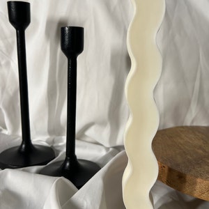 Zig Zag candle, Cute wavy Shaped candle, handmade soy wax Wavy pillar candle