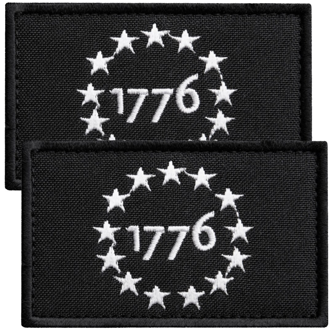 2-pcs Tactical USA 1776 Patriot Military Embroidered Applique Morale ...