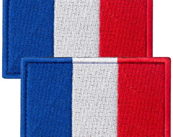 Écusson tactique drapeau de la France 2 pièces - écussons de moral de qualité militaire, drapeau français, écussons auto-agrippants, écussons drapeau