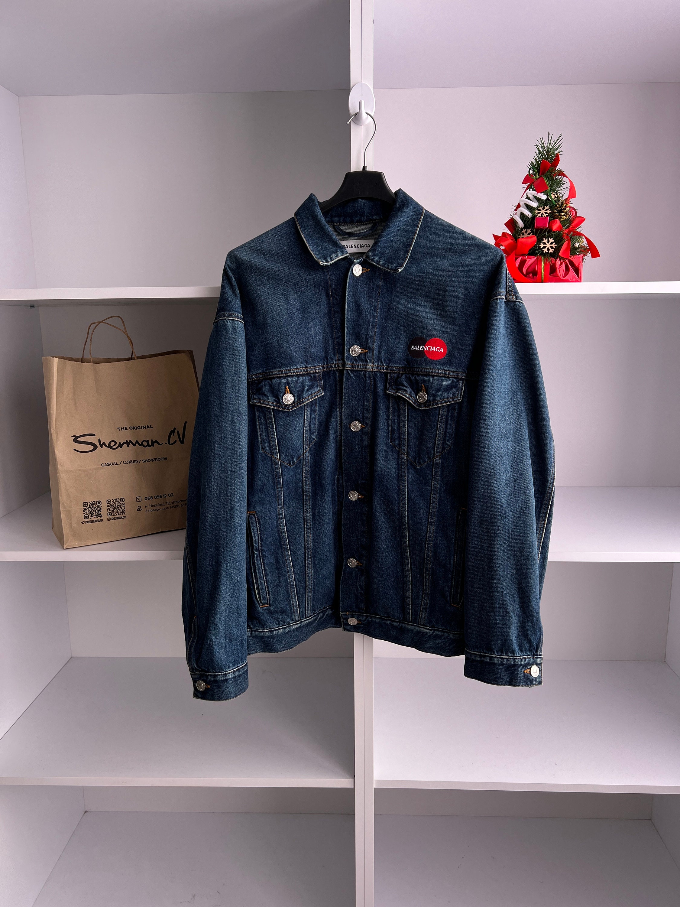 Balenciaga Credit Card Logo Denim Jacket - Etsy Balenciaga Credit Card Logo Denim Jacket - Etsy